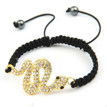 Rhinestone Großhandel Schlange Kette benutzerdefinierte Tuch Bedeutung geflochtene Seil Armbänder